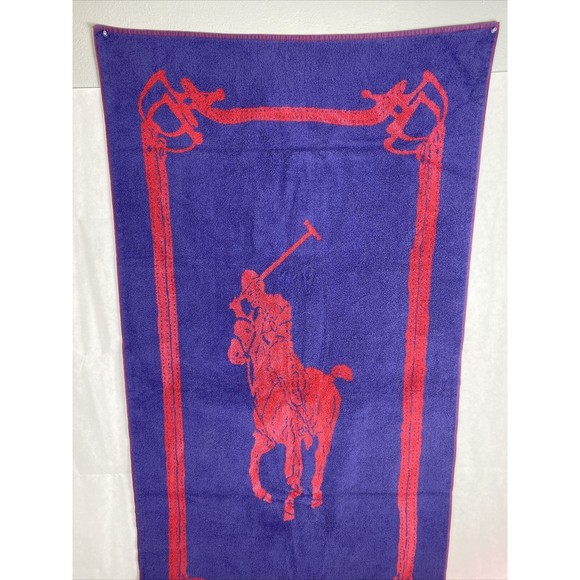 Vintage Ralph Lauren Red Blue Beach Towel - Picture 2 of 12